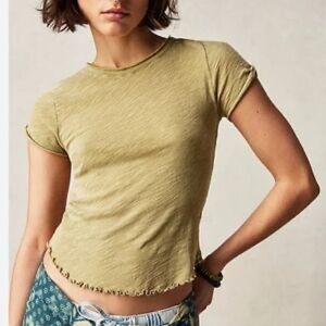 Free People Be‎ my Baby Tee Shirt  lt green